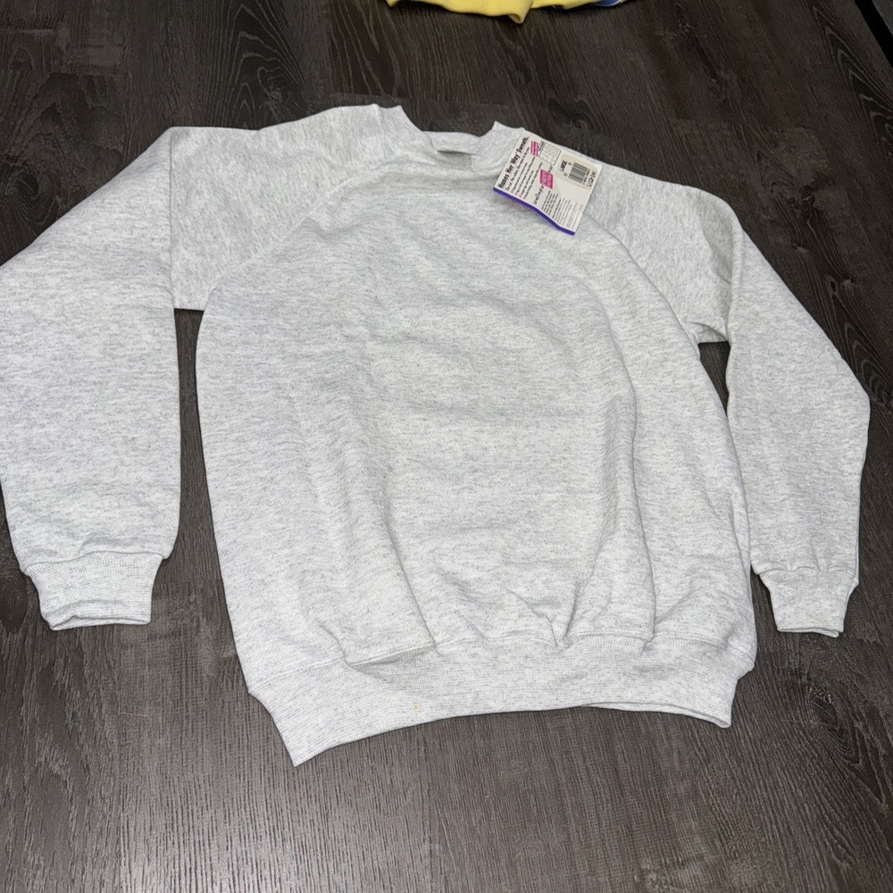 Hanes Her Way Pullover Sweatshirt Large Grey Blank 90s Vintage Y2K
